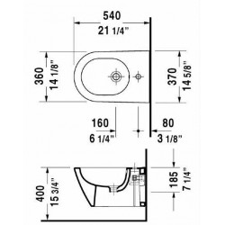 Starck 2 Wall Mounted Bidet 14 5/8" 227115