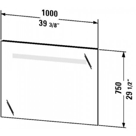 Ketho Mirror with Lighting 39 3/8" KT 7232