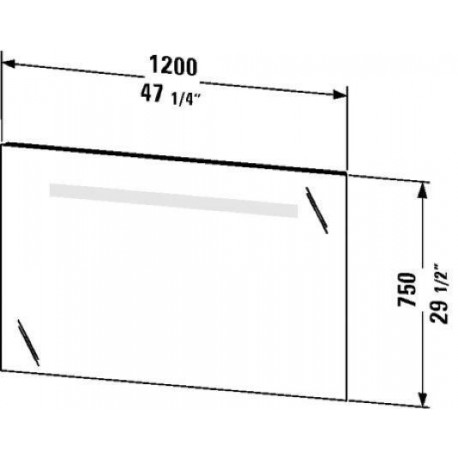 Ketho Mirror with Lighting 47 1/4" KT 7233