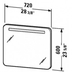PuraVida Mirror with Lighting 28 3/8" PV 9421