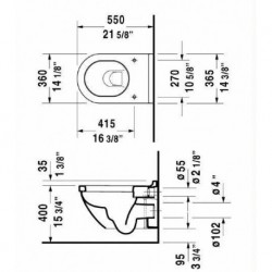 Starck 3 Wall Mounted Toilet 14 1/8" 222509