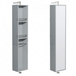 Linen Tower & 360 Degree Rotating Floor Cabinet with Full-Length Mirror in Dove Gray