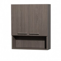 Bathroom Wall-Mounted Storage Cabinet in Gray Oak (Two-Door)