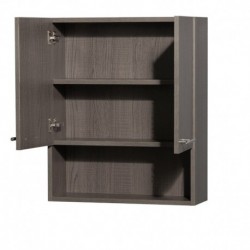 Bathroom Wall-Mounted Storage Cabinet in Gray Oak (Two-Door)