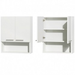 Bathroom Wall-Mounted Storage Cabinet in Glossy White (Two-Door)