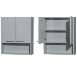 Bathroom Wall-Mounted Storage Cabinet in Dove Gray (Two-Door)