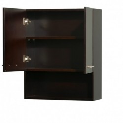 Wall-Mounted Bathroom Storage Cabinet in Espresso (Two-Door)