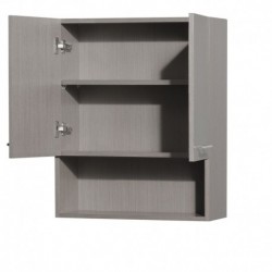 Wall-Mounted Bathroom Storage Cabinet in Gray Oak (Two-Door)