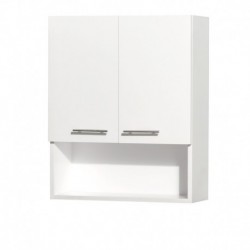 Wall-Mounted Bathroom Storage Cabinet in White (Two-Door)