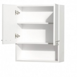 Wall-Mounted Bathroom Storage Cabinet in White (Two-Door)