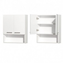 Wall-Mounted Bathroom Storage Cabinet in White (Two-Door)