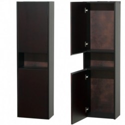 Wall-Mounted Bathroom Cabinet in Espresso with 2 Internal Storage Compartments