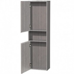 Wall-Mounted Bathroom Cabinet in Gray Oak with 2 Internal Storage Compartments