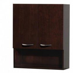Wall-Mounted Bathroom Storage Cabinet in Espresso with 3 Shelves