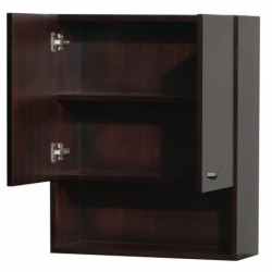 Wall-Mounted Bathroom Storage Cabinet in Espresso with 3 Shelves