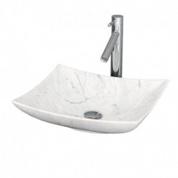Vessel Bathroom Sink in White Carrera Marble