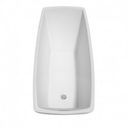 67 inch Freestanding Bathtub in White with Polished Chrome Drain and Overflow Trim