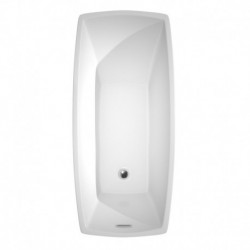 67 inch Freestanding Bathtub in White with Polished Chrome Drain and Overflow Trim