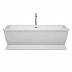 68 inch Freestanding Bathtub in White with Floor Mounted Faucet, Drain and Overflow Trim in Polished Chrome