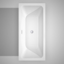 67 inch Freestanding Bathtub in White with Polished Chrome Drain and Overflow Trim