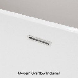 67 inch Freestanding Bathtub in White with Floor Mounted Faucet, Drain and Overflow Trim in Polished Chrome
