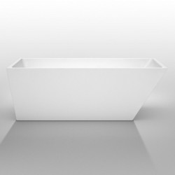 67 inch Freestanding Bathtub in White with Polished Chrome Drain and Overflow Trim