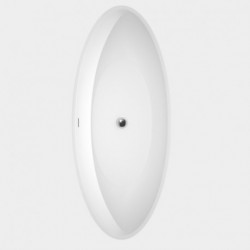 70 inch Freestanding Bathtub in White with Floor Mounted Faucet, Drain and Overflow Trim in Polished Chrome