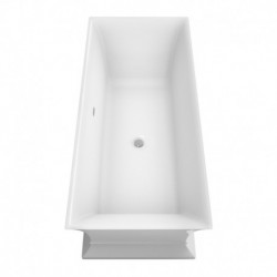 67 inch Freestanding Bathtub in White with Floor Mounted Faucet, Drain and Overflow Trim in Polished Chrome