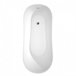 67 inch Freestanding Bathtub in White with Floor Mounted Faucet, Drain and Overflow Trim in Polished Chrome