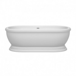 68 inch Freestanding Bathtub in White with Polished Chrome Drain and Overflow Trim