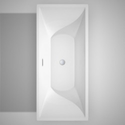 71 inch Freestanding Bathtub in White with Polished Chrome Drain and Overflow Trim