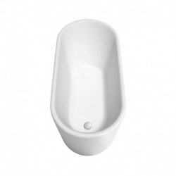 59 inch Freestanding Bathtub in White with Polished Chrome Drain and Overflow Trim