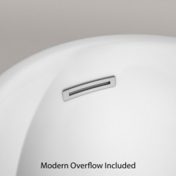 67 inch Freestanding Bathtub in White with Polished Chrome Drain and Overflow Trim