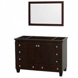 48 inch Single Bathroom Vanity in Espresso, No Countertop, No Sink, and 24 inch Mirror