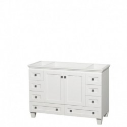 48 inch Single Bathroom Vanity in White, No Countertop, No Sink, and No Mirror