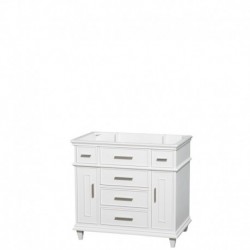 36 inch Single Bathroom Vanity in White with No Countertop, No Sink, No Mirror