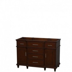 48 inch Single Bathroom Vanity in Dark Chestnut with No Countertop, No Sink, No Mirror