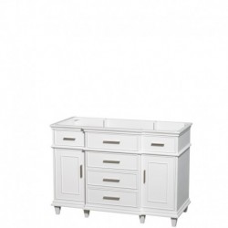 48 inch Single Bathroom Vanity in White with No Countertop, No Sink, No Mirror