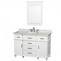 48 inch Single Bathroom Vanity in White with No Countertop, No Sink, No Mirror