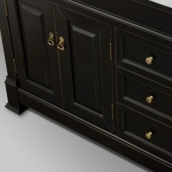72 inch Double Bathroom Vanity in Black, White Carrera Marble Countertop, Undermount Oval Sinks, and 28 inch Mirrors