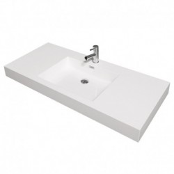 48 inch Single Bathroom Vanity in Espresso, Acrylic Resin Countertop, Integrated Sink, and 46 inch Mirror