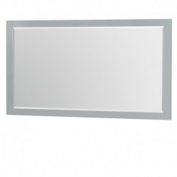 60 inch Single Bathroom Vanity in Dove Gray, Acrylic Resin Countertop, Integrated Sink, and 58 inch Mirror