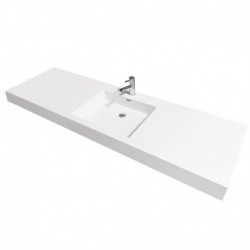 72 inch Single Bathroom Vanity in Dove Gray, Acrylic Resin Countertop, Integrated Sink, and 70 inch Mirror