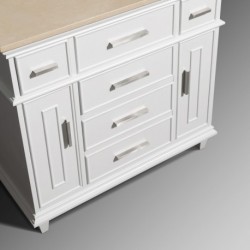 36 inch Single Bathroom Vanity in White with White Carrera Marble Top with White Undermount Oval Sink and 24 inch Mirror