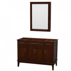 48 inch Single Bathroom Vanity in Dark Chestnut, No Countertop, No Sink, and Medicine Cabinet