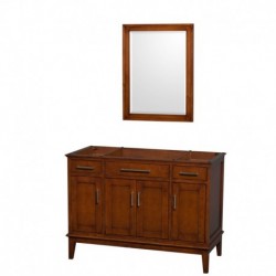 48 inch Single Bathroom Vanity in Light Chestnut, No Countertop, No Sink, and 24 inch Mirror