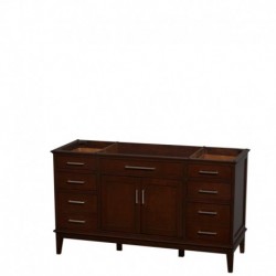 60 inch Single Bathroom Vanity in Dark Chestnut, No Countertop, No Sink, and No Mirror