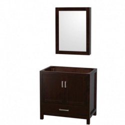36 inch Single Bathroom Vanity in Espresso, No Countertop, No Sink, and Medicine Cabinet