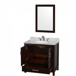 36 inch Single Bathroom Vanity in Espresso, No Countertop, No Sink, and No Mirror
