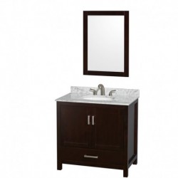36 inch Single Bathroom Vanity in Espresso, No Countertop, No Sink, and No Mirror